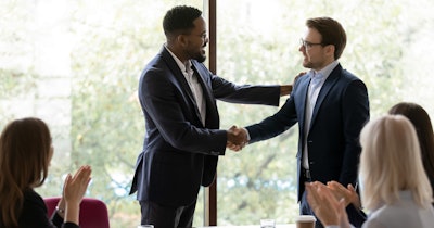 Businessman Shake Hand Collegue Social