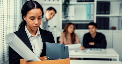 Layoff Woman Belongings Social